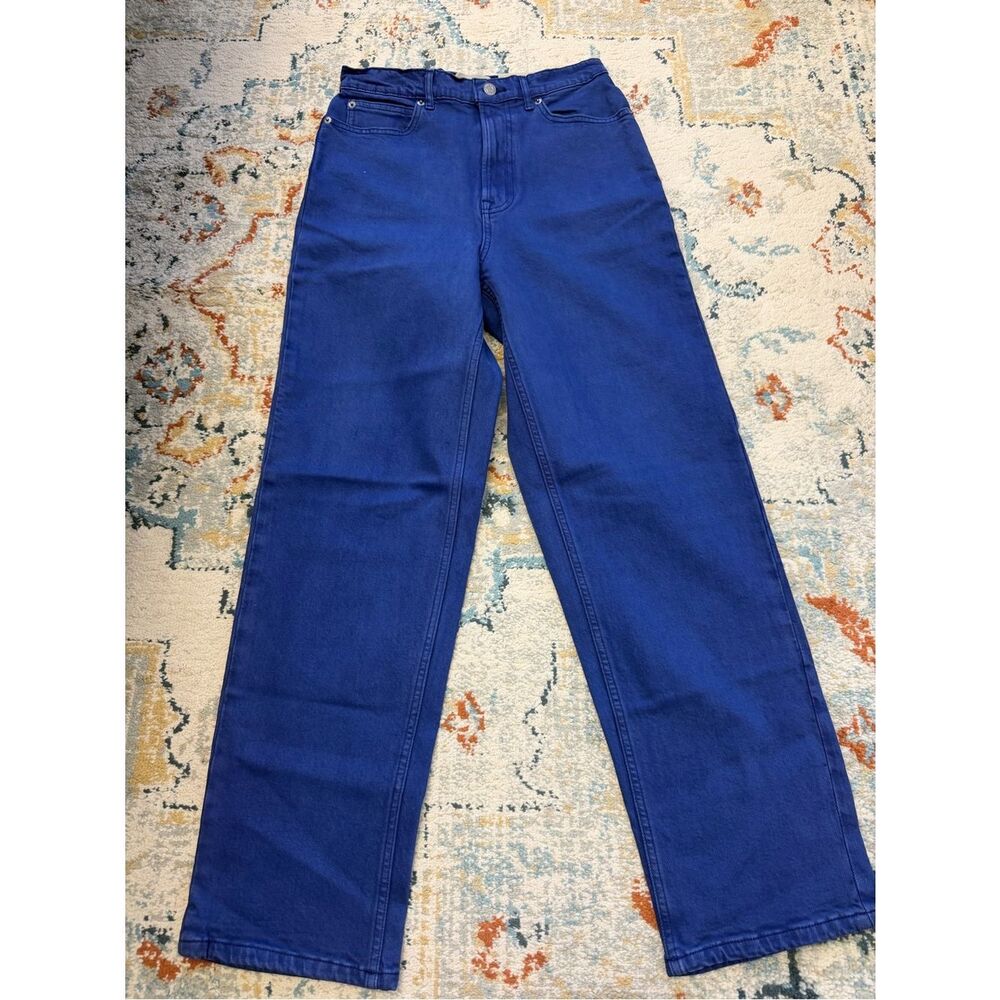 Everlane  Straight Jeans Vintage Blue High Waist Organic Cotton NWT Size 26 Tall